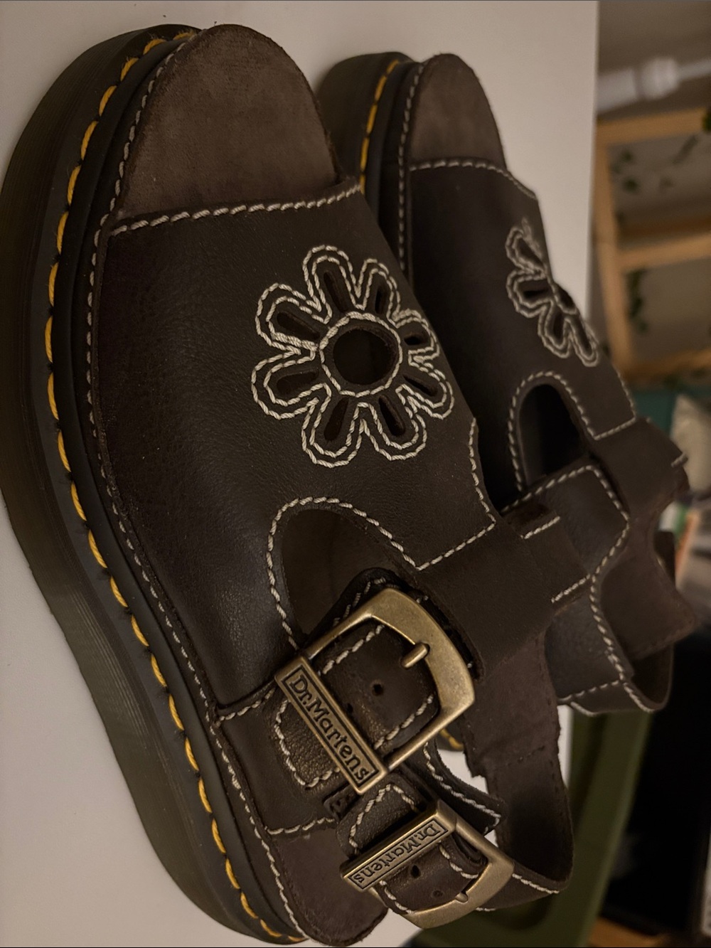 Dr. Martens Brown Floral Leather Sandals - Picture 6 of 6